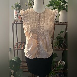 Balletcore Wesc Cream Ruffled Blouse